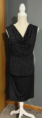 MOTHERHOOD MATERNITY Sleeveless Draped Neck Pullover Dress Sz M Black Gray *EUC* - Image 1 of 4