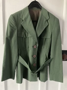 Betty Barclay Vintage Green Belted Jacket Size 10 With Pleated Front Pockets - Picture 1 of 7