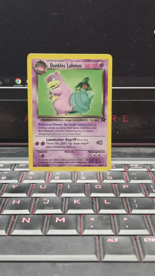 Pokemon Dunkles Lahmus Dark Slowbro 29/82 Non Holo German Team Rocket LP - Image 1 of 1