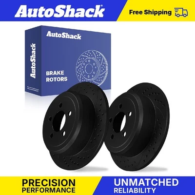 Rear Drilled Slotted Brake Rotors Pair for Jeep Liberty Dodge Nitro 3.7L Foto 1 de 4