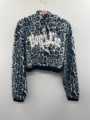 NWT Boys lie Once A cheetah Alex Zip Hoodie Womens M/L Multicolor Cropped Zipper - Image 1 of 4