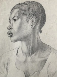 Mary Browning signierte Zeichnung mit Bleistift & Pastell auf Patronenpapier 20” x 15” - Bild 1 von 3