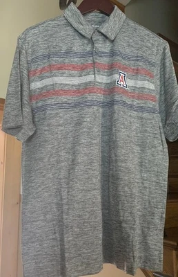 NCAA Captivating Arizona Wildcats Gray Polo Shirt Men's M New - Image 1 of 3
