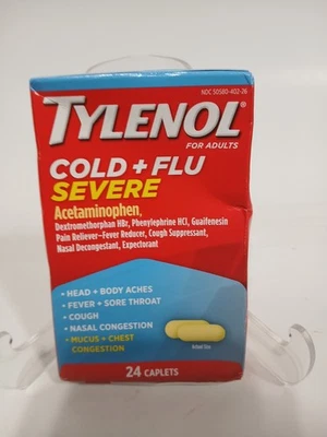 Comprimidos graves para resfriado + gripe Tylenol 24 quilates Foto 1 de 4