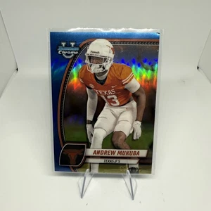 2024 Bowman University Chrome #12 Andrew Mukuba Blue Refractor #/199 4416 - Picture 1 of 2