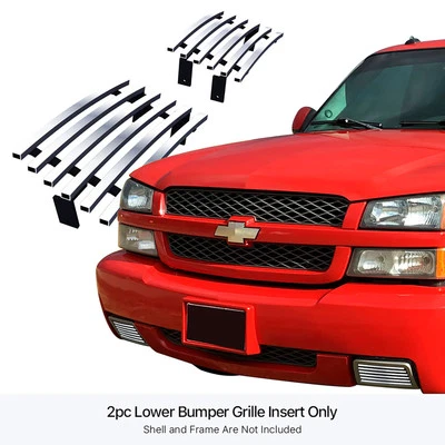 Se adapta a Chevy Silverado 1500 SS 2003-2006 parachoques acero inoxidable cromo rejilla billet Foto 1 de 4