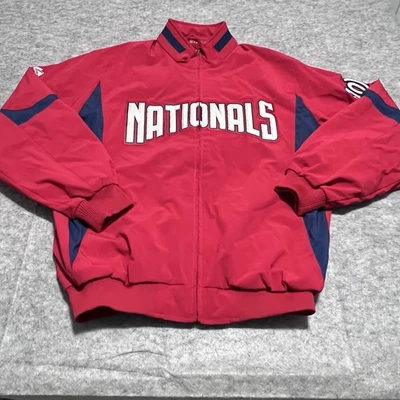 Chaqueta de rendimiento Majestic MLB Washington Nationals para hombre XL roja/azul ThermaBase Foto 1 de 4