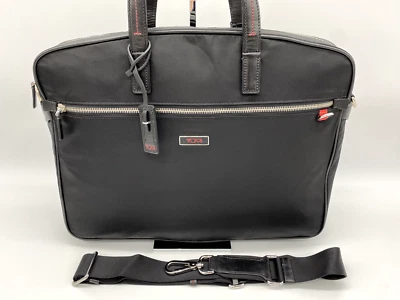 Tumi Ballistic Nylon w/ Leather Trim Large Slim Briefcase 16" (48763D Black) - Image 1 of 4