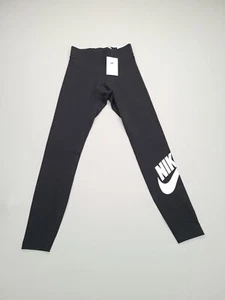 Nike Pants Womens Small Black High-Waisted Logo Legging Comfort Yoga Ladies - Picture 1 of 9