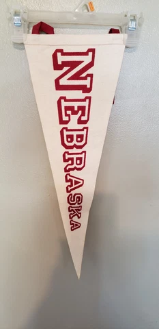 NEBRASKA CORNHUSKERS BIG 10 WHITE  RETRO VINTAGE FELT PENNANT 6/23/23 Cover