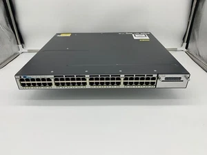 CISCO WS-C3750X-48PF-S 48 POE PORT AVEC OREILLES RACK CCNP CCIE LIVRAISON GRATUITE AU ROYAUME-UNI - Photo 1/1