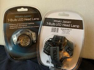 Mitaki-Japan Lot 4x ELHDLT7 Head Lamp 7-Bulb LED Camping Hike Jog Safety (4) New