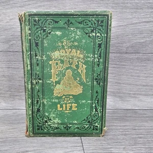 Vintage 1879 The Royal Path Of Life Dark Green fabric cover Printed Engravings - Picture 1 of 11