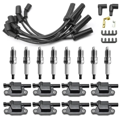 8 (pack) UF413 Ignition Coils + 41-962 Spark Plugs + Spark Plug Wires For Chevy - Image 1 of 4