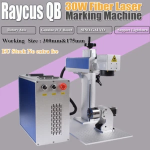 30W Raycus QB Fiber Laser Metal Marking Rotation Machine Support Lightburn EU - Picture 1 of 7