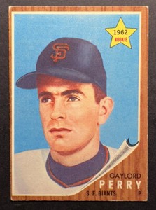 1962 Topps #199 Gaylord Perry Rookie Card RC San Francisco Giants