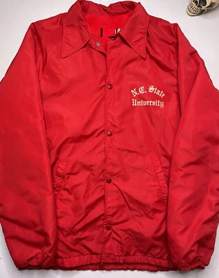 Chaqueta Forrada de Vellón Botón a Presión Artex Universidad Estatal N.C. De Colección Años 70 Talla M Foto 1 de 4