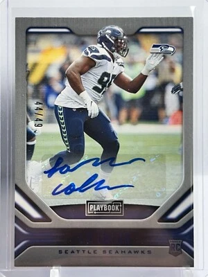 2019 Panini Playbook Rookies Signatures Blue /49 LJ Collier #169 Rookie Auto RC - Image 1 of 2