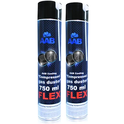 2x AABCOOLING Gas Duster FLEX 750-ml DRUCKLUFT-SPRAY LUFT-DRUCK COMPRESSED AIR