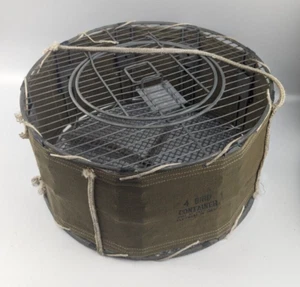 Mega Raro Segunda Guerra Mundial Auténtico Paracaídas Aerotransportado 4 Palomas Jaula Caída Cesta - Imagen 1 de 16