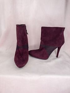 STUART WEITZMAN Red Burgundy Suede LEATHER Ankle Boots Booties Size 7 37.5