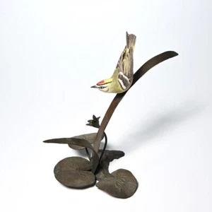 Edward Marshall Boehm Bronze Porcelain Golden Crowned Kinglet Bird Sculpture - Picture 1 of 9