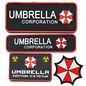 4PCS 3D PVC Resident Evil Biohazard Rim Umbrella RUBBER HOOK LOOP PATCH BADGE - Picture 1 of 12