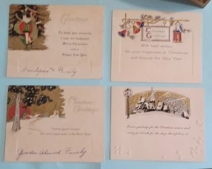 Lot Of 6 Vintage Flat Christmas Cards ~ Used ~ Gold Highlights - Picture 1 of 7