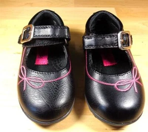 RACHEL SHOES BLACK AND PINK TODDLER BABY GIRLS LEATHER DRESS SHOES SIZE 5 - Picture 1 of 7