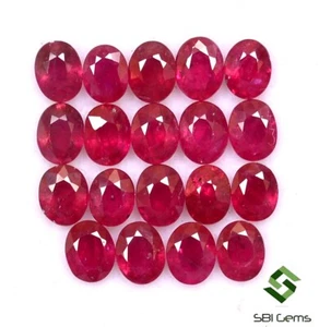 4.50x3.50 mm Natural Ruby Oval Cut Lot 19 Pcs 6.14 CTS Mozambique Loose Gemstone - Picture 1 of 5