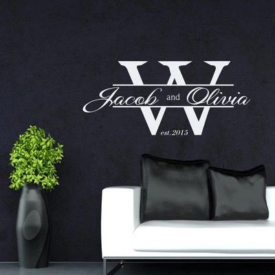 Family Name Wall Decal Love Custom Vinyl Sticker Personalized Wedding Gift FD135 - Image 1 of 4
