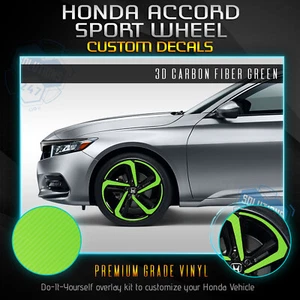 For 18-20 Honda Accord Sport Wheel Chrome Delete Vinyl Kit - Matte Carbon Fiber - Picture 1 of 15