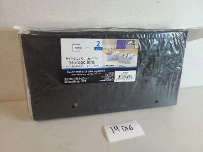 Storage Bin, Mainstays Half Size Collapsible Storage Bins 2 pack Black New 14d16 - Image 1 of 3