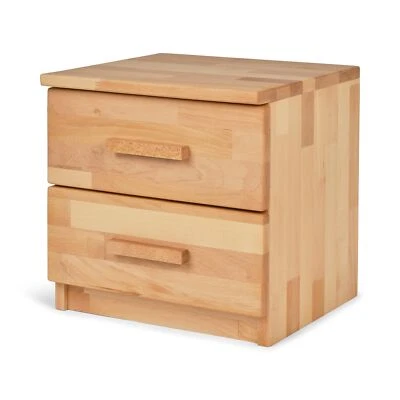Nachttisch Nachtschrank Nachtkommode mit 2 Schubladen Buche massiv - Bild 1 von 3