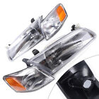 Left+Right Headlights Headlamps w/Corner Lights Set For Toyota Camry 1997-1999