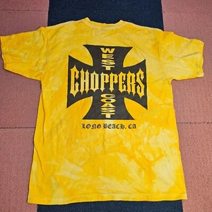 West Coast Choppers T-Shirt Long Beach, CA Large Yellow USA Fabric V5a - Picture 1 of 10