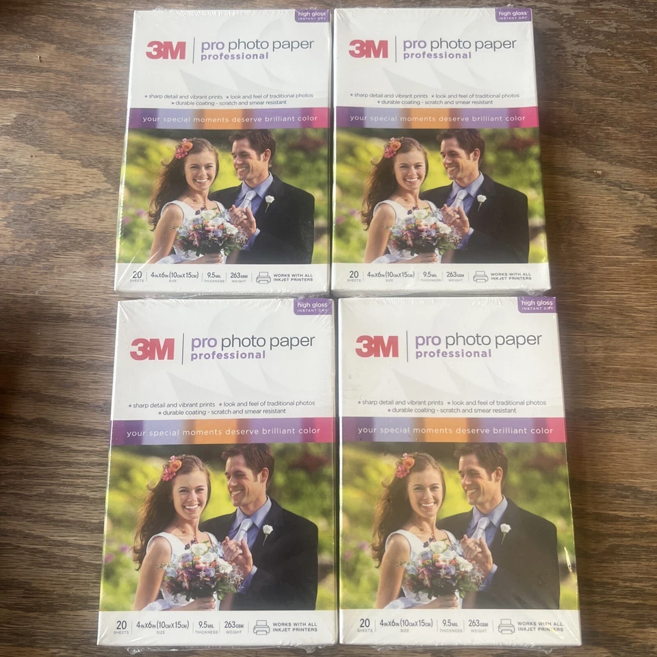 Vintage NEW 3M Professional Photo Paper 4"x6" 20 Sheets 4 Packs (80 Sheets) - Image 1 of 4