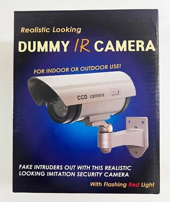 Black Dummy Security Camera Fake LED Light Home Surveillance - Image 1 of 4