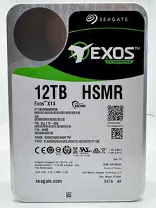 Disco duro interno Seagate Exos X14 12 TB ST12000NM0558 HSMR 3,5 pulgadas SATA3 - Imagen 1 de 3