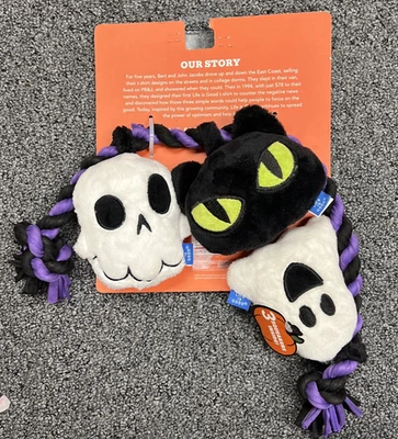 Juguete de cuerda para perro Halloween Juguete de cuerda para perro Gato negro Fantasma Calavera Peluche La vida es buena Foto 1 de 3
