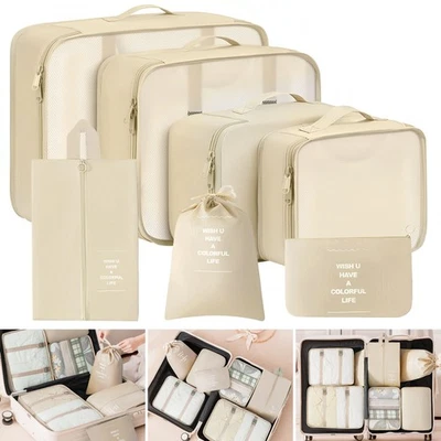 Juego de 7 cubos de embalaje de bolsa de almacenamiento de viaje organizador de equipaje para maleta de mano Foto 1 de 4