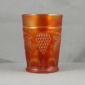 NORTHWOOD GRAPE & CABLE MARIGOLD CARNIVAL GLASS TUMBLER #2 - Picture 1 of 5