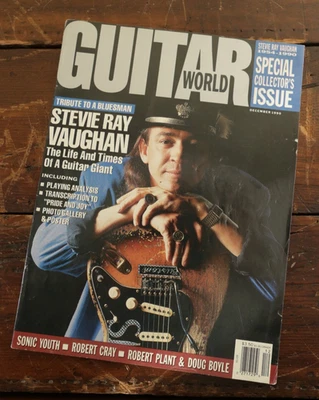 STEVIE RAY VAUGH December 1990 GUITAR WORLD MAGAZINE Bluesman Tribute w/ Poster Foto 1 de 2