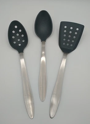 Oneida Spatula Spoon Set Stainless Handle Nylon Slotted Spatula Spoon Serving - Image 1 of 4
