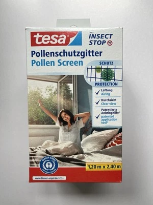 tesa Pollenschutzgitter für Fenster, 1,20 m x 2,40 m - Anthrazit - Bild 1 von 3