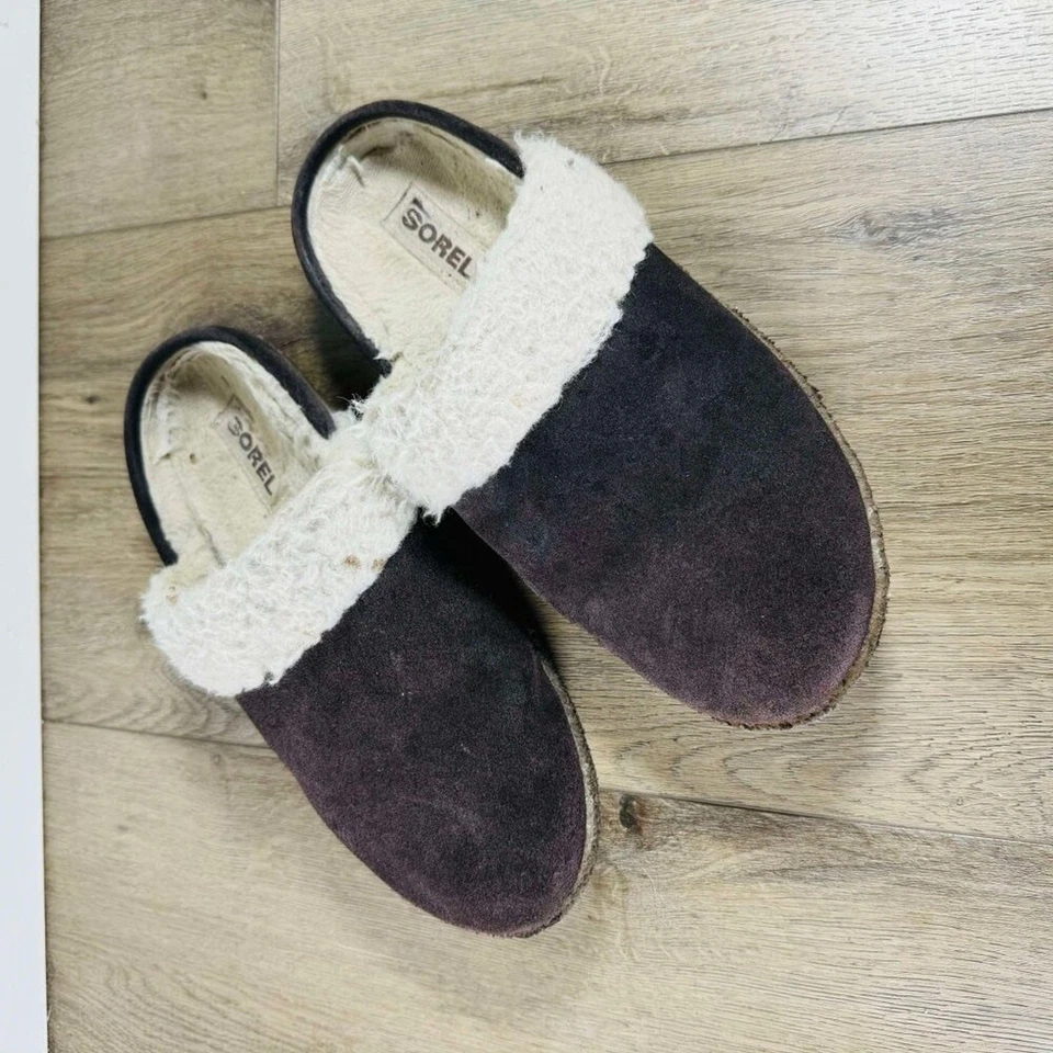 Zapatillas sin cordones Sorel marrón oscuro forradas de piel para mujer - talla 8 Foto 1 de 4