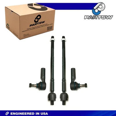 PartsW Toyota Camry Avalon 4Pc Front Outer & Inner Tie Rod End Kit - Image 1 of 4
