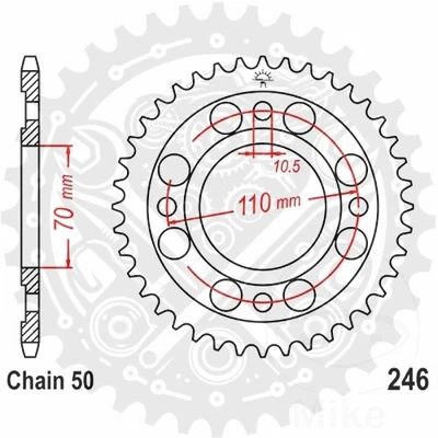 New JT Rear Sprocket 35/530 ID:70 Bolt Space: 110 1 Unit For Honda CM 400 T 1980 - Image 1 of 4