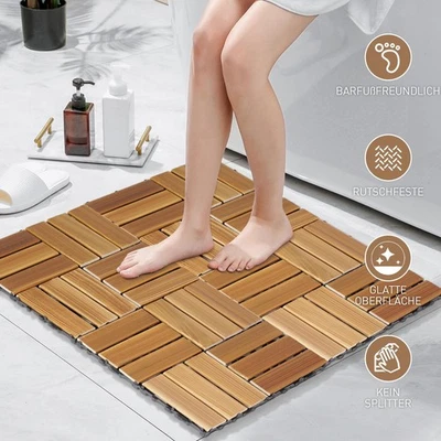 Terrassenfliesen 30x30cm WPC Fliese Terrasse Klickfliese Balkonfliesen Dielen - Bild 1 von 4