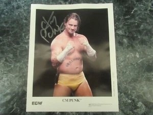 1 wwf signed cm punk 8x10 photo promo very rare - Picture 1 of 3
